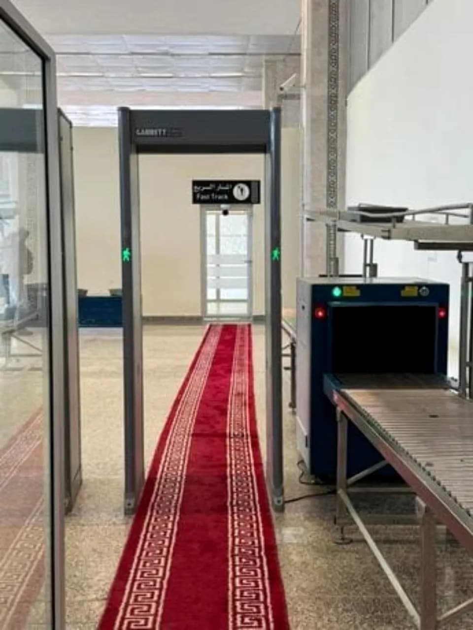 Security-screening passage at Agadir Airport